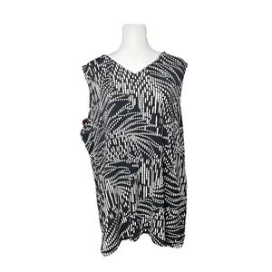 Chico's Travelers 3‎ Women's Tank Top Shell Blouse Slinky Stretchy Black & White